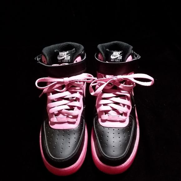Nike Pink & Black Custom Air Force 1sπ - Picture 8 of 15
